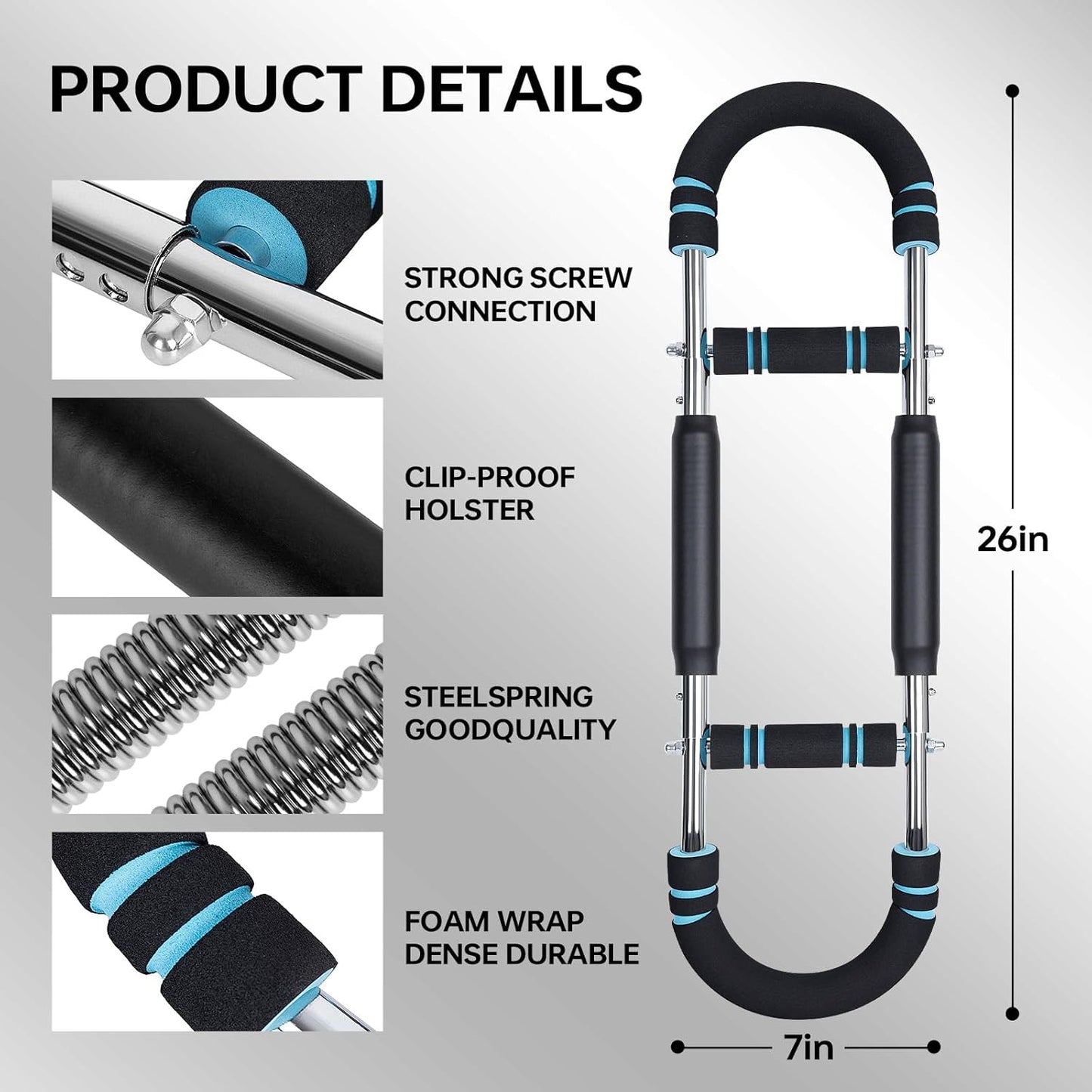 Adjustable Power Twister Bar – Arm, Chest & Shoulder Workout